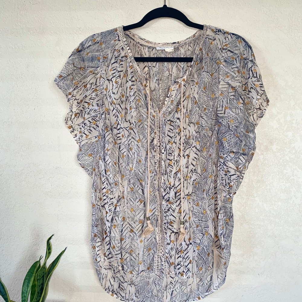 ⭐️Anthropology ruffled sleeve top